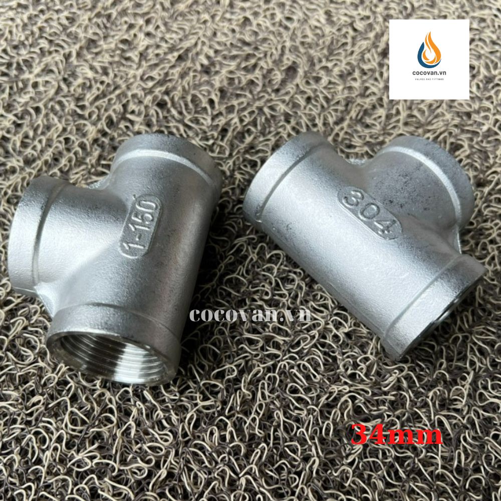 Tê ren inox 304 13mm đến 42mm