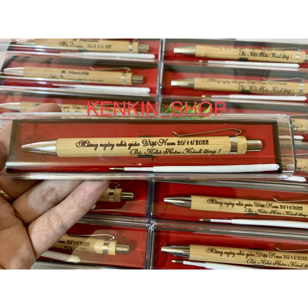 Bút tre , bút bi, bút kí khắc theo yêu cầu. quà tặng ý nghĩa và độc đáo. KENKIN_SHOP