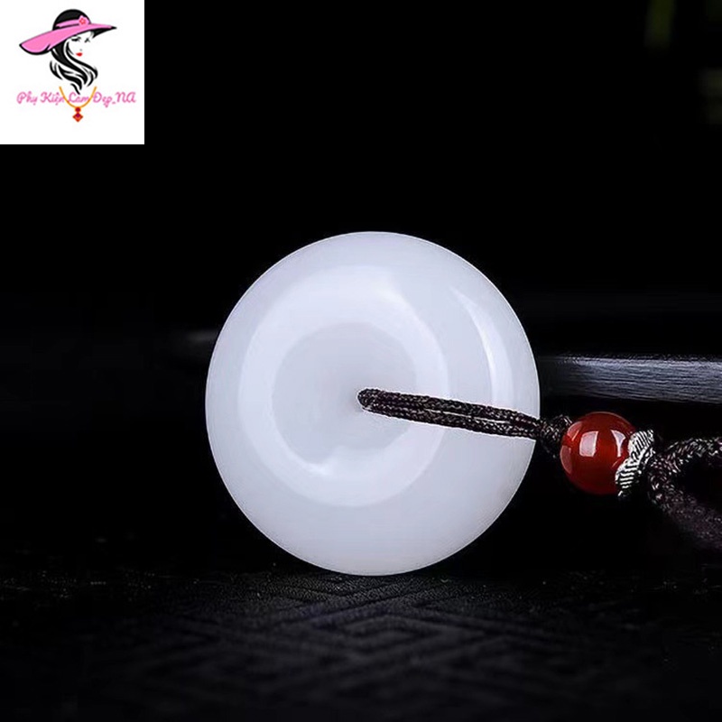 Mặt Dây Chuyền Đồng Điếu May Mắn Màu Trắng - Tặng Kèm Dây Đeo
