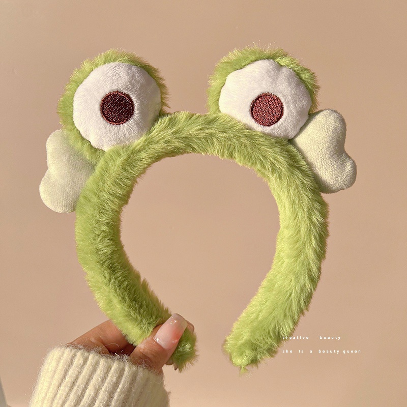 Kẹp Tóc Hình Chú Ếch Mắt To Dễ Thương Vui Nhộn Cho Bé Gái Rửa Mặt