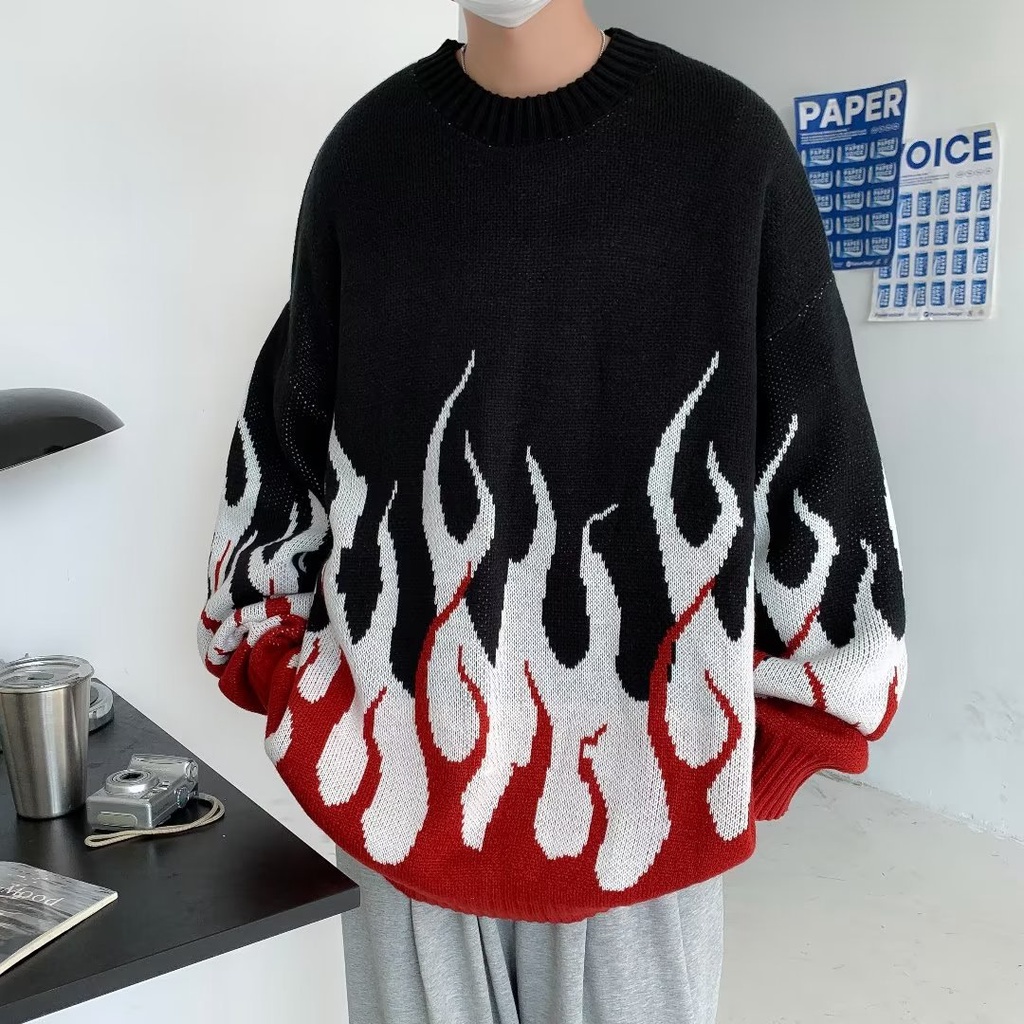 Áo sweater AOKANG dệt kim mặc chui đầu dáng rộng phong cách hip hop đường phố Âu Mỹ tùy chọn màu sắc dành cho nam