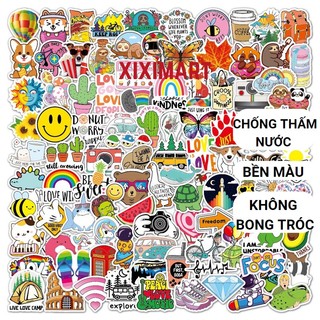 Hình dán ticker chống thấm nước dán bình giữ nhiệt ticker vintage mix dán bình nước, mũ bảo hiểm