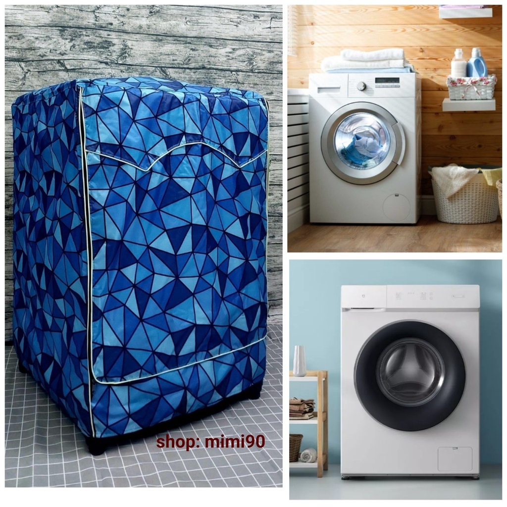 (Dành cho Dòng máy Samsung từ 8 - 21kg) Áo trùm máy giặt vải siêu dày, siêu bền dây - khóa kéo lớn, chống thấm nước