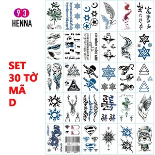 100 hình xăm dán cho nam đầu lâu bọ cạp thần chết- set d
