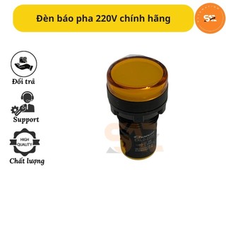 Đèn báo pha 220v phi 22 gắn tủ, đèn lắp tủ điện chanan ekld-22ds hàng chính hãng