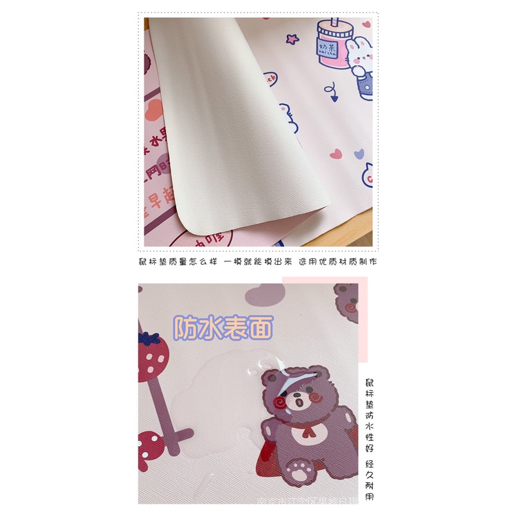 Tấm Lót Chuột Và Bàn Phím Máy Tính Họa Tiết Thỏ / Gấu Hoạt Hình Dễ Thương Trang Trí Bàn Ăn