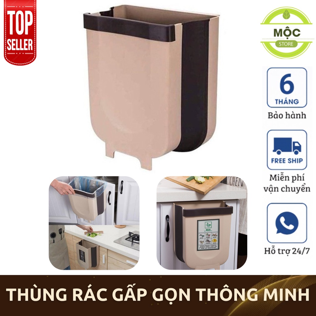 Thùng Rác Gấp Gọn Thông Minh Gắn Tủ Bếp, Nhà Vệ Sinh, Oto Siêu Đa Năng