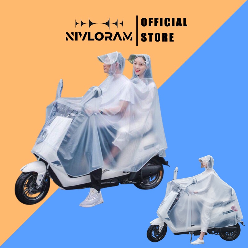 Áo mưa cánh rơi Hàn Quốc có kính che mặt trong suốt trắng chất xịn，Áo mưa phản quang loại 1 đầu và 2 đầu