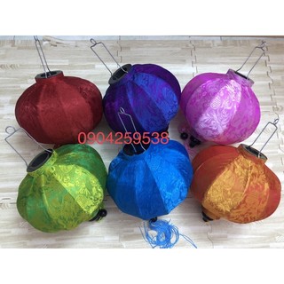 Lồng Đèn Hội An Vải Gấm Hình Tròn ( Size 30)