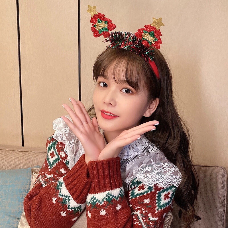 Kẹp Tóc Hình Sừng Tuần Lộc Giáng Sinh Dễ Thương Cho Nữ cài tóc noel