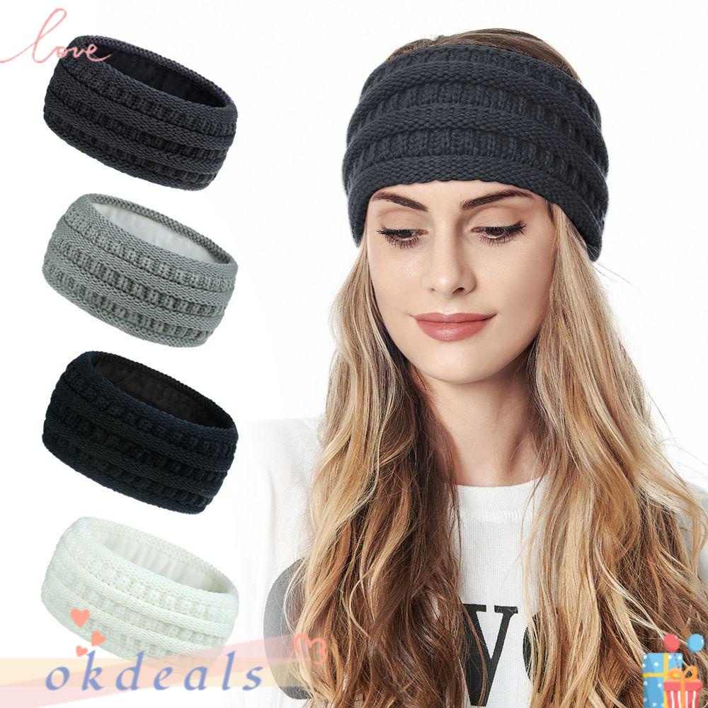 Băng Đô Cài Tóc Bằng Vải Lông Cừu Co Giãn Thời Trang Cho Nữ