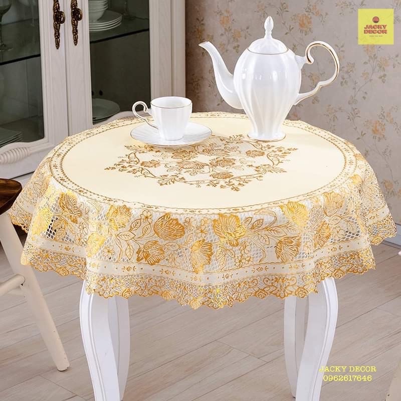 Khăn Trải Bàn Tròn Nhựa PVC trải bàn phòng khách, bàn ăn, lót lọ hoa, lót kệ tivi, tủ lạnh, lót bát đĩa