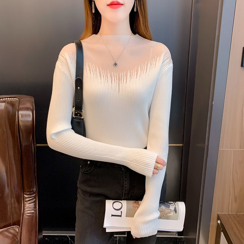 Áo Sweater Dệt Kim Phối Lưới Tay Dài Thời Trang Thu Đông Hàng Mới 2022
