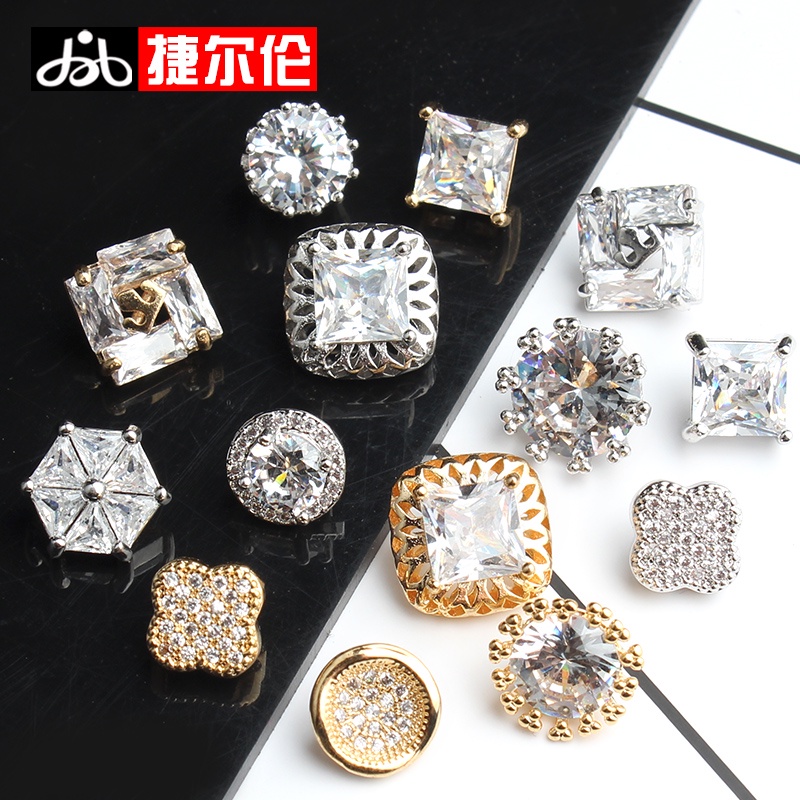 Nút Cài Áo Đính Đá Pha Lê / Kim Cương Nhân Tạo Dùng Trang Trí Áo Khoác Cardigan