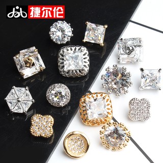 Nút cài áo đính đá pha lê / kim cương nhân tạo dùng trang trí áo khoác cardigan
