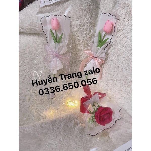 Bó hoa sáp 1 bông kèm túi xách