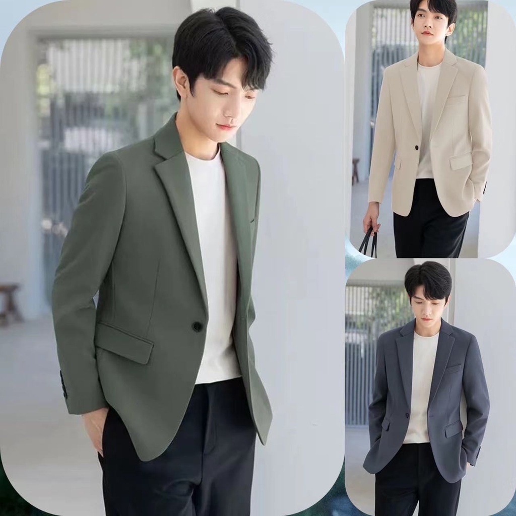 Áo Vest Một Hàng Nút Cài Dáng Ôm Màu Trơn Phong Cách Hàn Quốc Thanh Lịch Cho Nam X0309