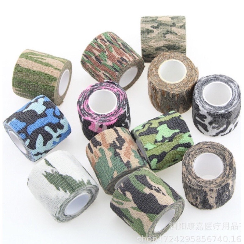 Cuộn băng keo không dệt tự dính co giãn dài 4.5m họa tiết ngụy trang