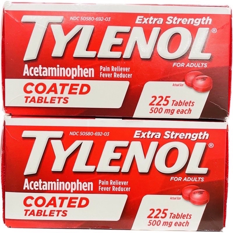 Viên uống 𝙏YLÊ𝙉ÔL Acetaminophen Extra Strength 500mg 225 Coated Tablets Mỹ