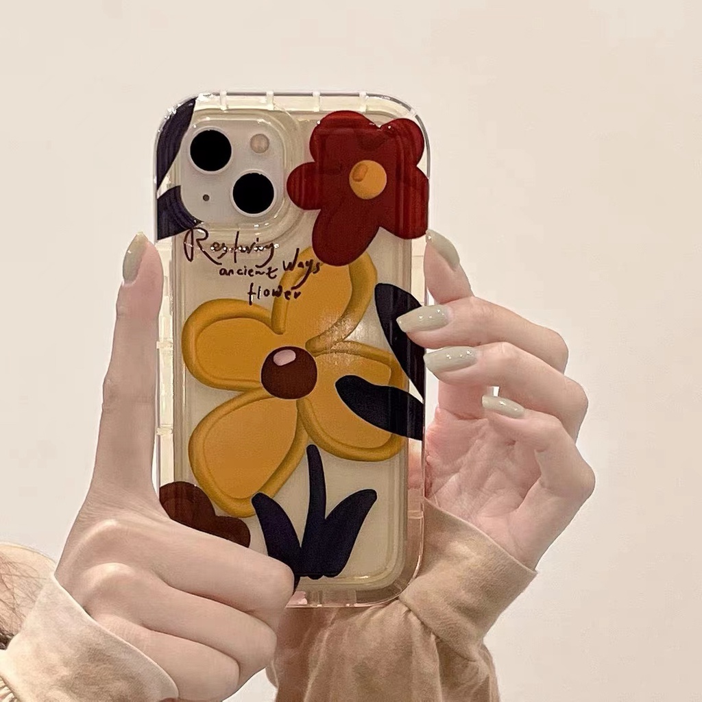Ốp Điện Thoại TPU Dẻo Trong Suốt Họa Tiết Hoa Hướng Dương Chống Sốc Cho IPhone 14 13 12 11 Pro XS Max X XR 8 7 6 6S Plus