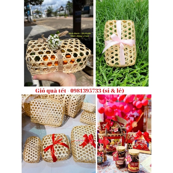 Hộp tre đựng quà tết, Giỏ tre đựng quà đẹp và ý nghĩa, giỏ mây tre đựng đồ, lẵng quà tết, Hộp đựng quà tặng