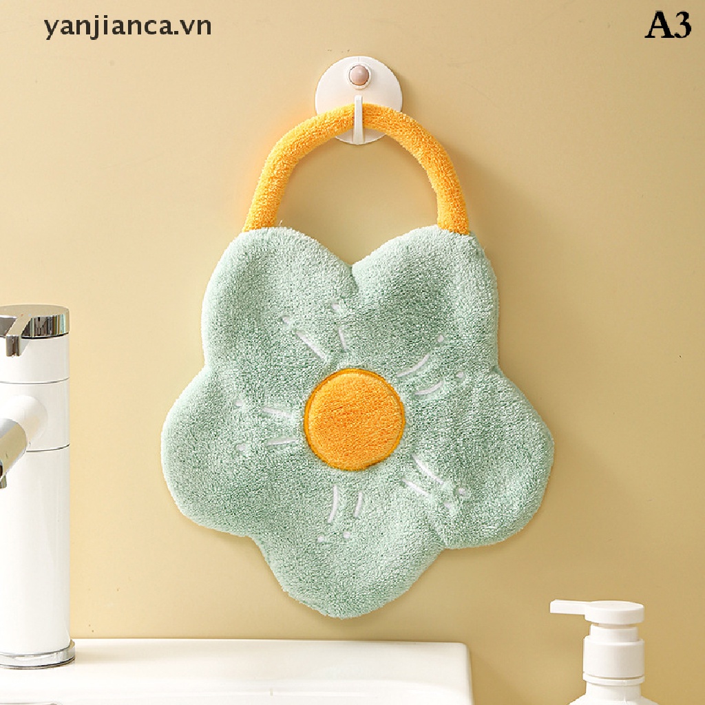 Khăn Lau Tay Bằng Lông Cừu San Hô Thấm Hút Nước Nhanh Khô Hình Hoa Sáng Tạo VN