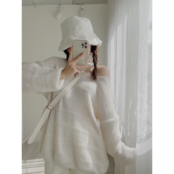 Áo len cổ tròn oversize, áo len dáng rộng ullzang 276