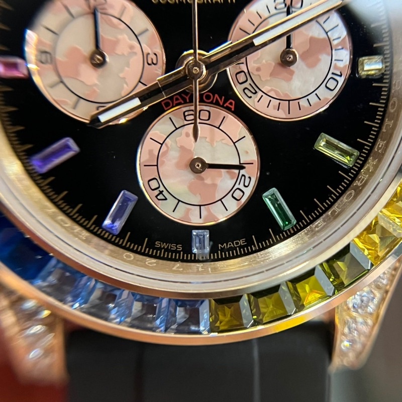 Đồng Hồ Nam Rolex Daytona Rainbow Đính Đá Siêu Cấp - Máy Cơ Automatic Thuỵ Sĩ - Size 42mm - Bảo Hành 5 Năm