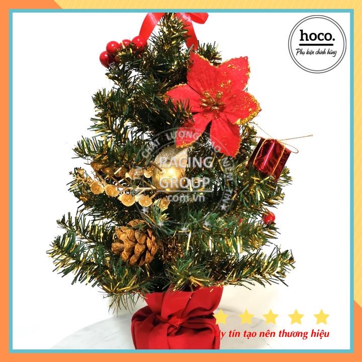 Cây thông noel 2 màu lá xanh vàng mini để bàn 40cm;50cm