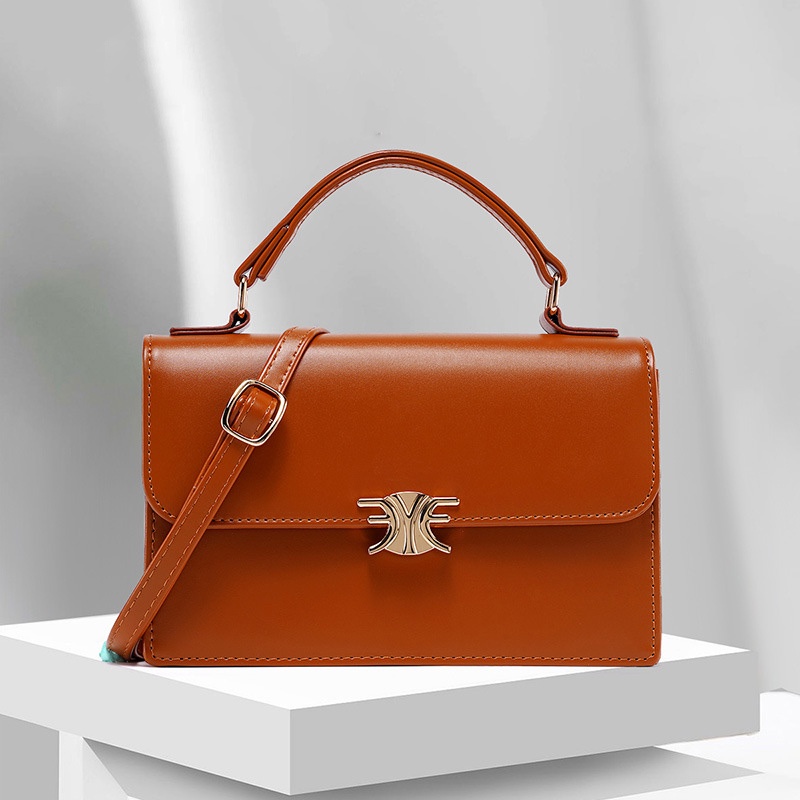 Túi Đeo Chéo Hình Vuông Nhỏ Có Khóa Kim Loại Thời Trang Cho Nữ