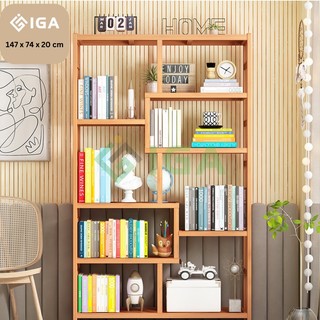Kệ Sách Gỗ Nghệ Thuật Đa Năng Thiết Kế Chắc Chắn Chống Đổ Kết Hợp Làm Kệ Trang Trí Thương Hiệu IGEA - GP42