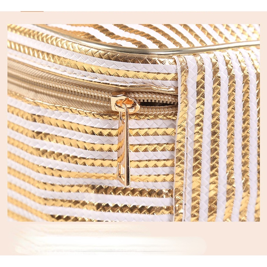 Túi Đựng Mỹ Phẩm Thời Trang Họa Tiết Sọc Dễ Thương