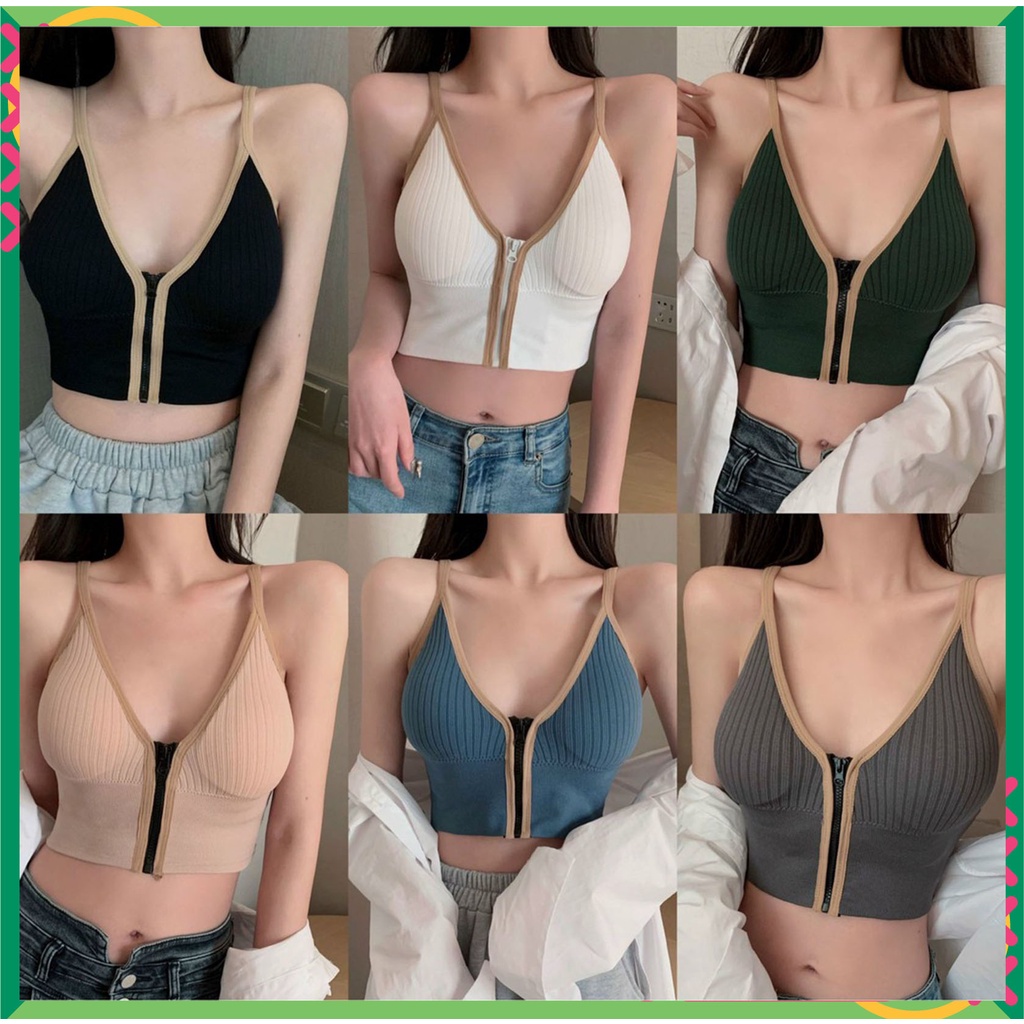 Bra thể thao len tăm Cotton sexy dáng Croptop có đệm mỏng nhiều màu đẹp BRA06