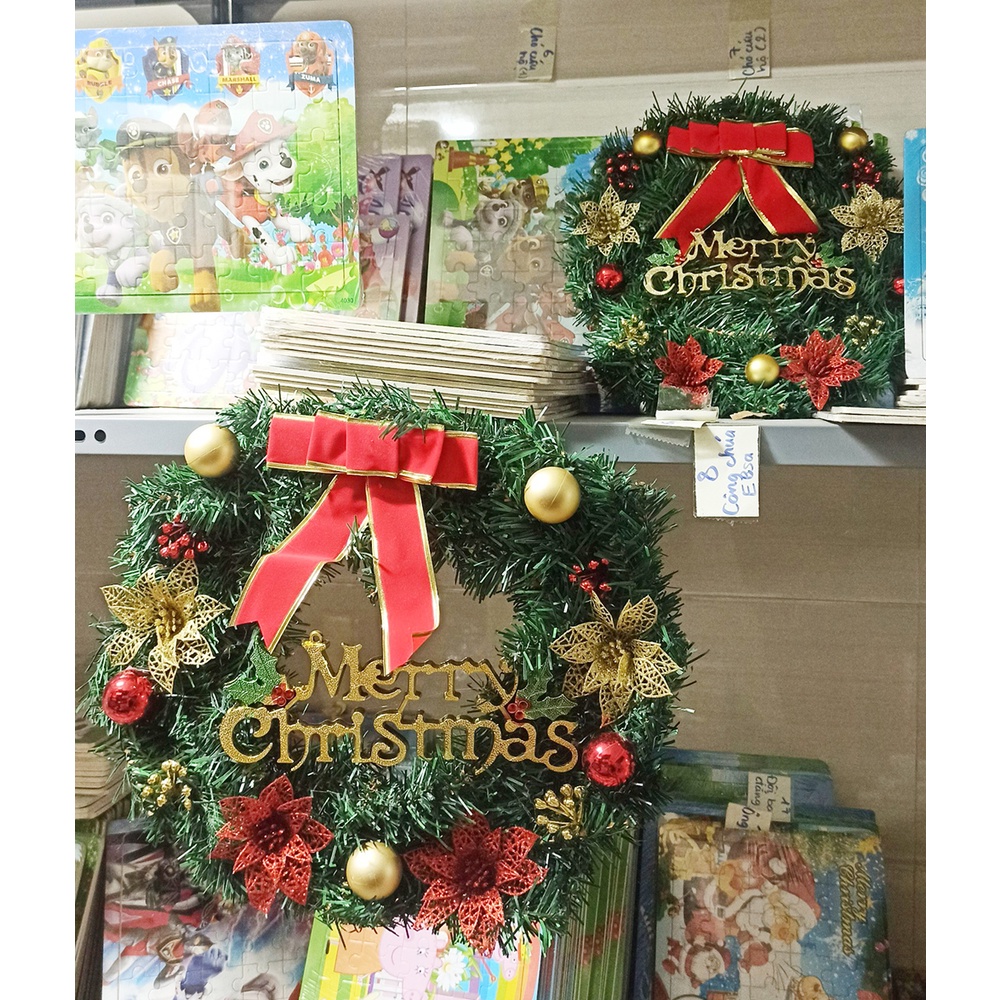 Vòng Nguyệt Quế 30 40 50 Cm Trang Trí Giáng Sinh Cao Cấp - Vòng Trang Trí Noel Tiệc Cưới Sinh Nhật