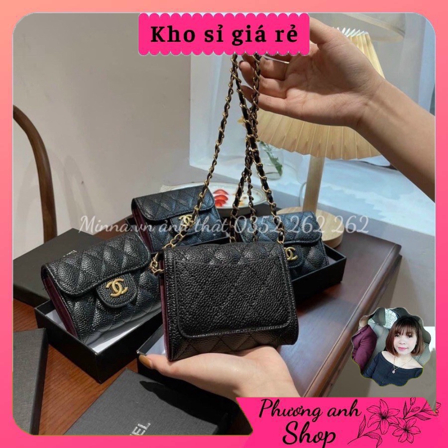 🌸 Túi xách mini size 12cm đeo chéo dây xích có nhiều ngăn