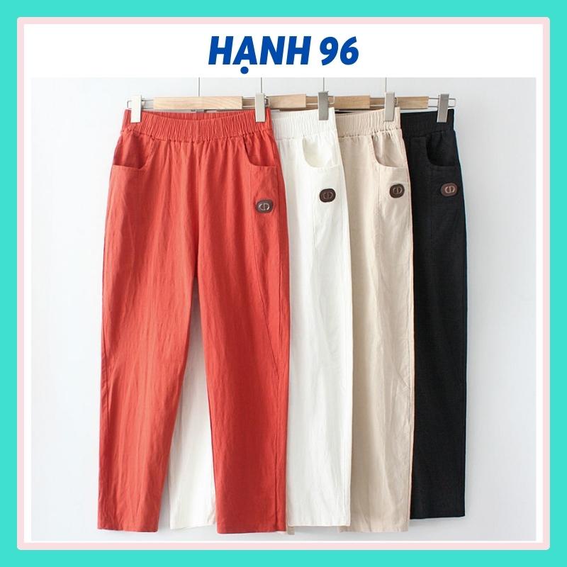 Quần baggy dài đũi nữ in logo mẫu mới cực hot HẠNH 96 TR40