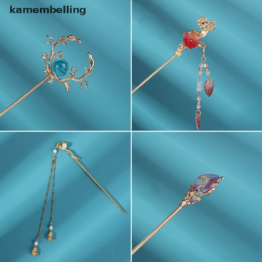 Trâm Cài Tóc Kim Loại Tráng Men Phong Cách Hanfu Trung Hoa Cổ Điển Cho Nữ