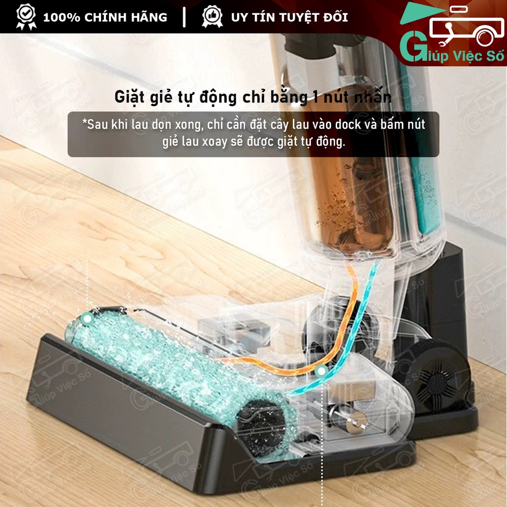 Máy Hút Bụi Lau Nhà Chà Sàn Không Dây TỰ GIẶT GIẺ 3in1 GT8 - Máy Hút Bụi Khô Ướt Cầm Tay