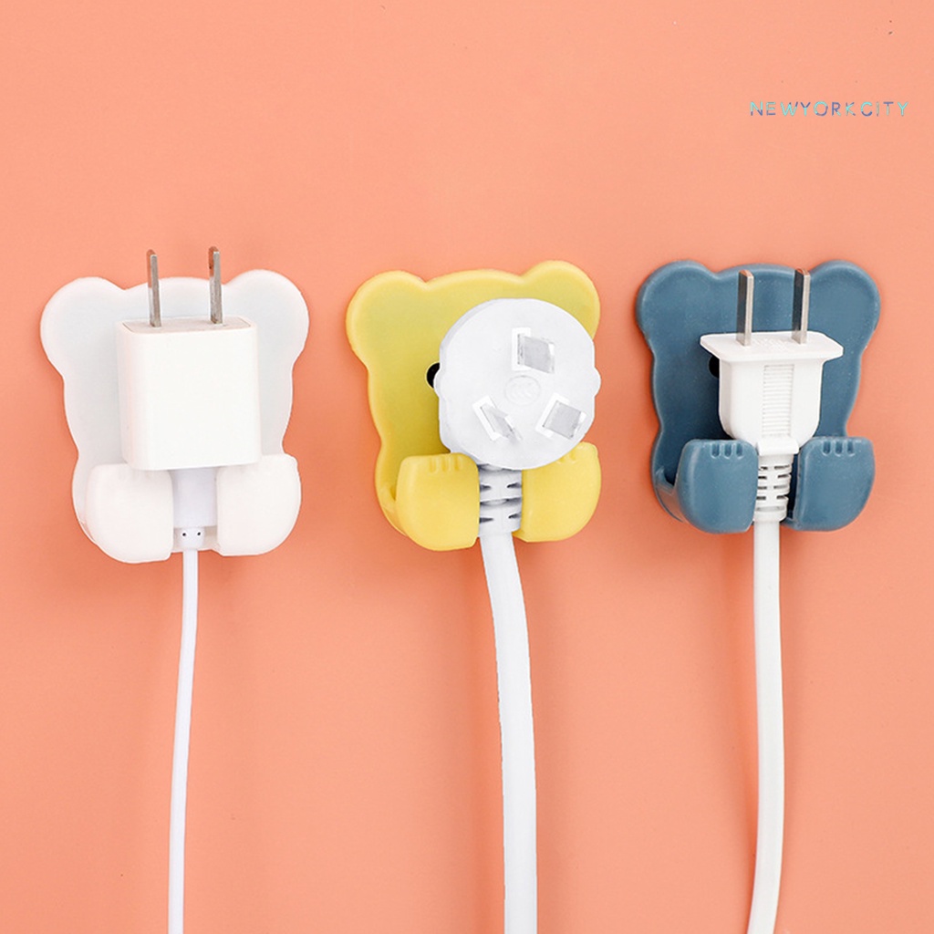 Bộ 2 Móc Treo Phích Cắm Điện Đa Năng Không Cần Khoan Lỗ Kiểu Hoạt Hình Dễ Thương