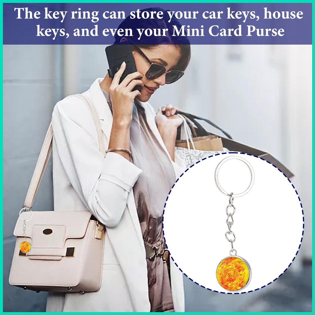 Móc Khóa Hệ Mặt Trời Phát Sáng Trong Bóng Tối Cho Nữ