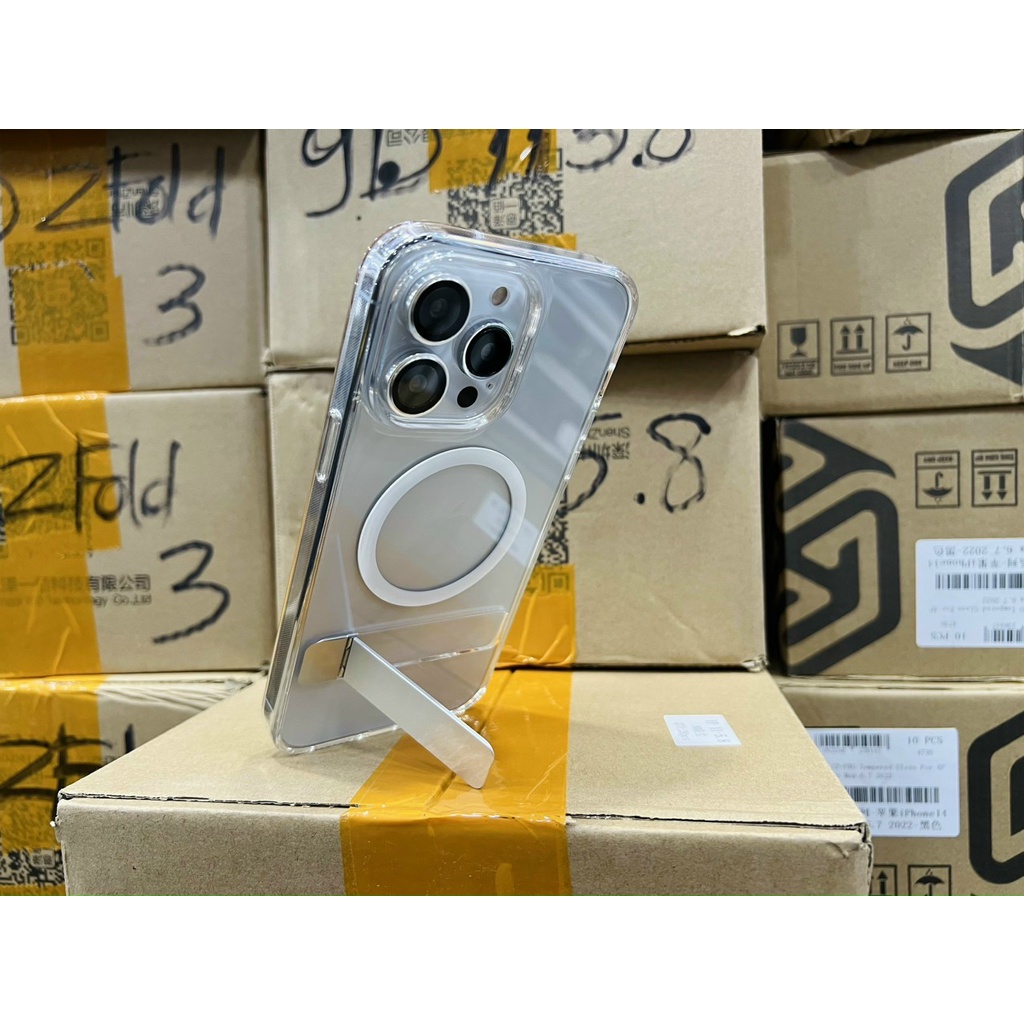 Ốp lưng iPhone 14 Pro , 14 Pro Max hiệu WIWU hỗ trợ magsafe, chống sốc chống ố, có giá đỡ