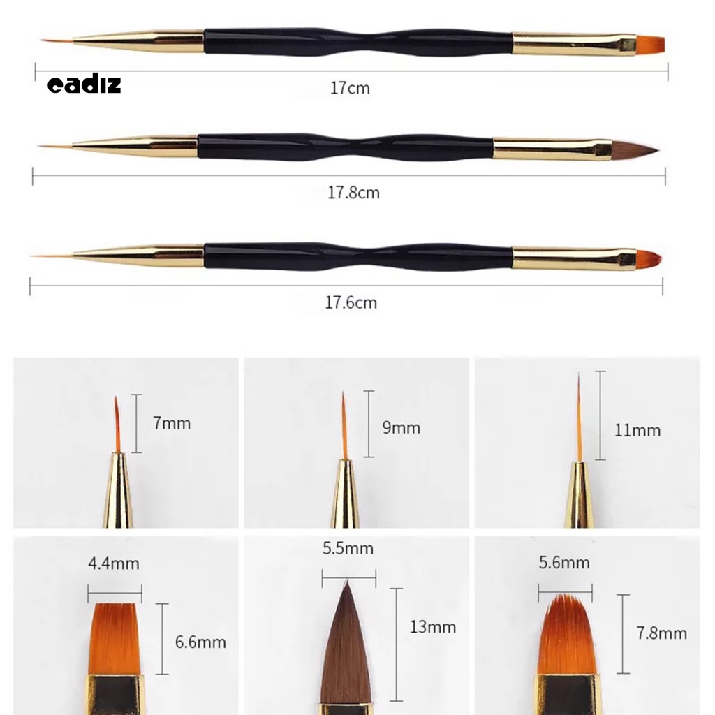 Set 3 Bút Vẽ Móng Hai Đầu Họa Tiết Chấm Bi Có Thể Tái Sử Dụng