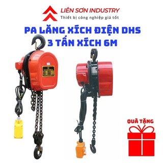 Pa lăng xích điện DHS tải 3 tấn xích dài 6m điện áp 220V Pa lăng xích điện trang bị 2 đường xích, ba lăng xích điện