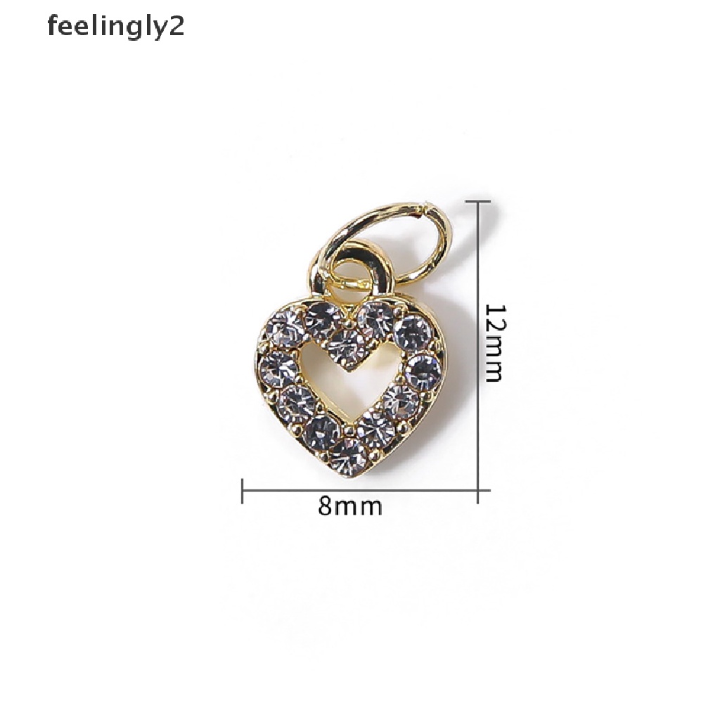 Bộ 10 Phụ Kiện Trang Trí Móng Tay Hình Trái Tim Bằng Hợp Kim 3D Xinh Xắn