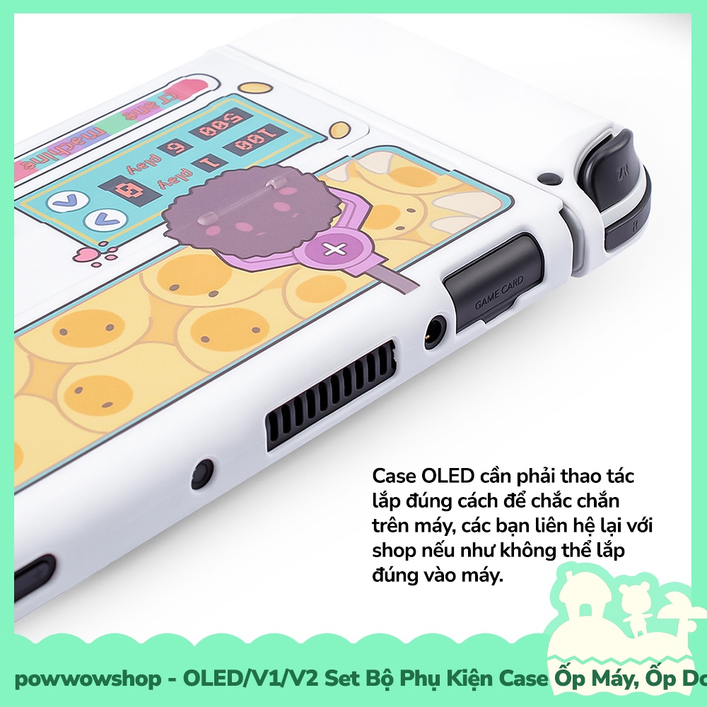 [Sẵn VN - Hỏa Tốc] Oled/V1/V2 Set Bộ Phụ Kiện Case Máy, Case Dock, Nút Bọc Nintendo Switch Cat &amp; Rabbit Friendship
