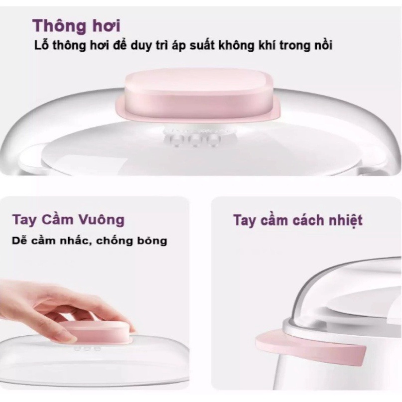 Nồi nấu cháo chậm SEKA, nồi chưng yến cách thủy lõi sứ đa năng