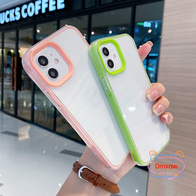 Ốp Điện Thoại Silicon Mềm Trong Suốt Chống Sốc Màu Kẹo 3 Trong 1 Cho iPhone 7 8 6 6s Plus 7Plus 8Plus SE 2020