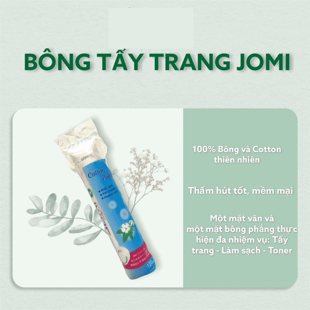 1 Thùng Bông Tẩy Trang Jomi 120 Miếng