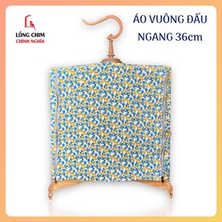 Áo lồng chim chào mào, áo lồng vuông size 36 mẫu hoa xanh - Phụ kiện lồng chim
