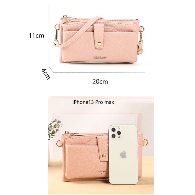 Túi Đeo Vai Nhỏ Đựng Điện Thoại 3 Ngăn Đa Năng Có Thể Tháo Rời Dành Cho Nữ